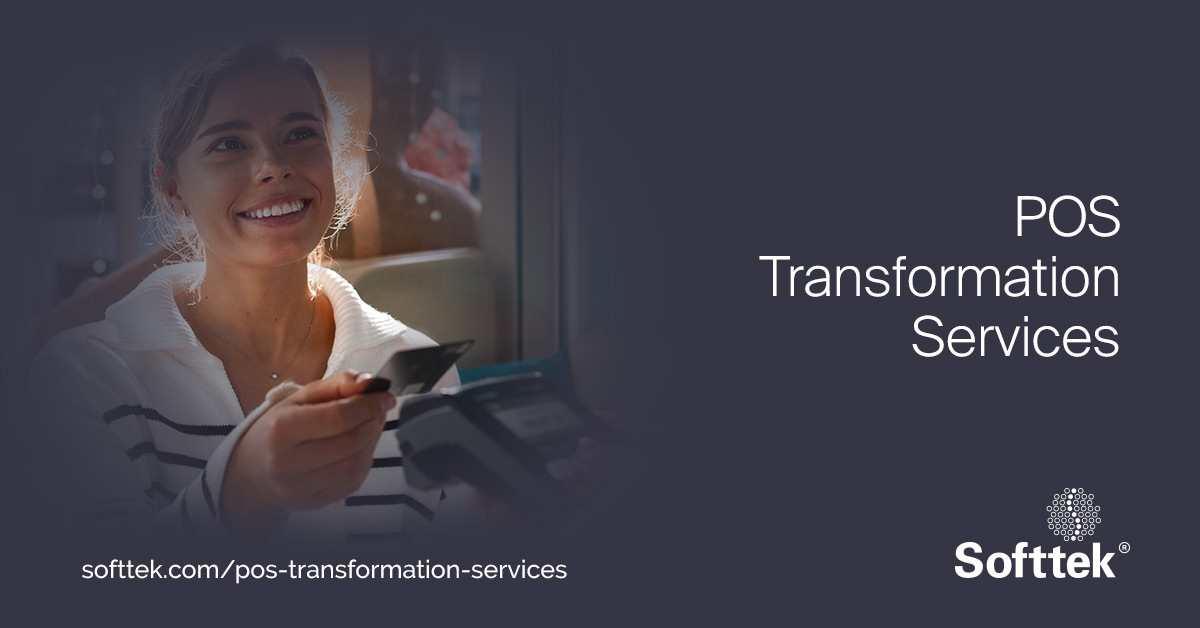 Softtek's tweet card. Transform your retail operations with next-gen POS solutions that enhance customer experience, streamline processes, and ensure compliance across channels. Drive efficiency and loyalty today.