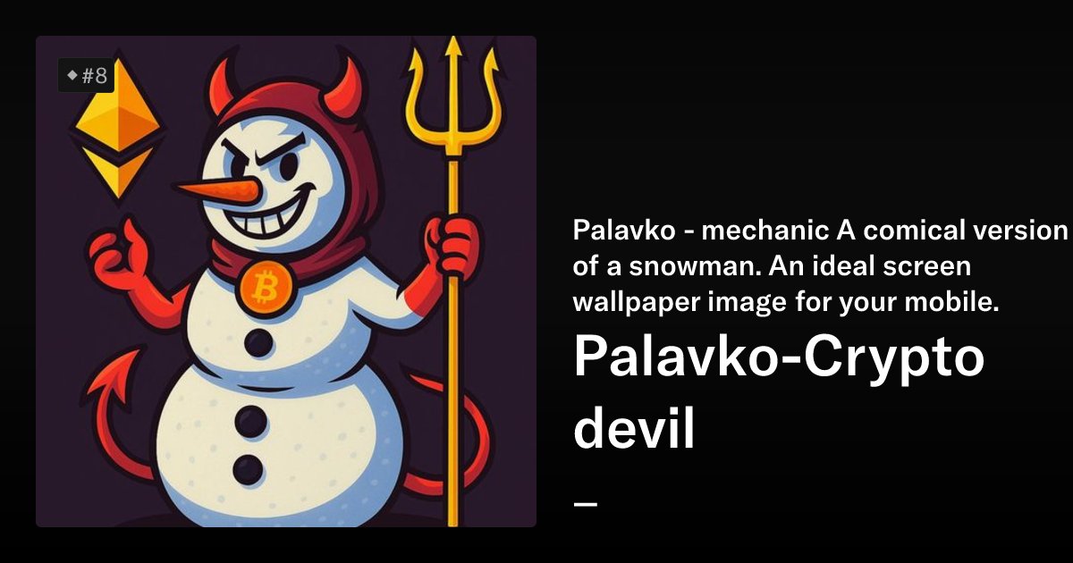 Alpinec's tweet card. Palavko - mechanic A comical version of a snowman. An ideal screen wallpaper image for your mobile.