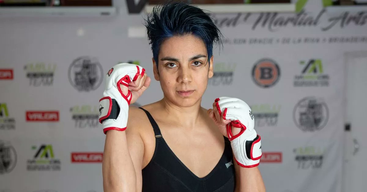 Dynamic_SD's tweet card. Kharina Kharran, from Brighton in East Sussex, trains six times a week as part of her bid to be champ