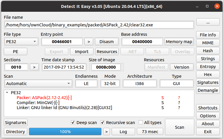 horsicq's tweet card. Program for determining types of files for Windows, Linux and MacOS. - horsicq/Detect-It-Easy