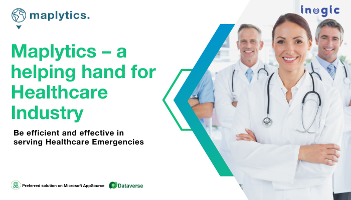 Maplytics's tweet card. Check out how Maplytics solved challenges faced by different clients from the Healthcare industry in Dynamics 365 CRM