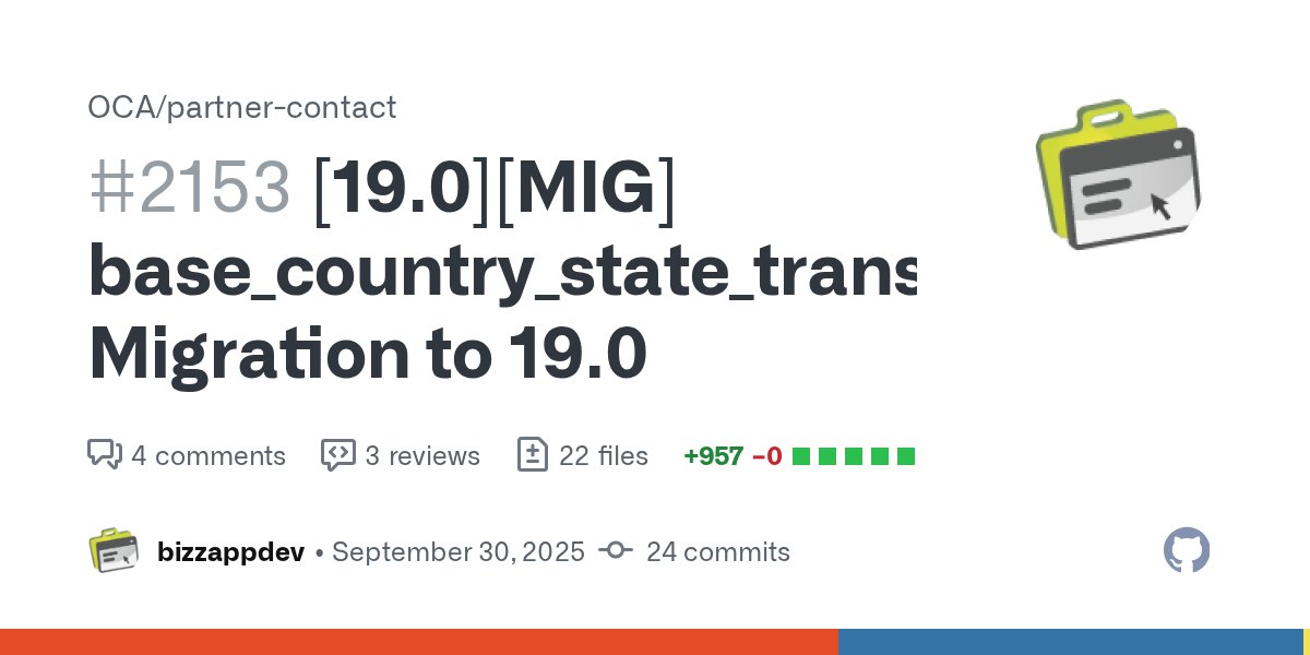 yostashiro's tweet card. [19.0][MIG] base_country_state_translatable: Migration to 19.0 by bizzappdev · Pull Request #2153 ·...