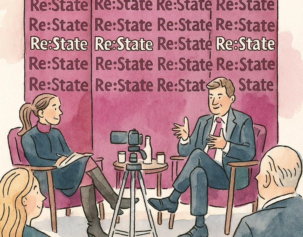 restate_thinks's tweet card. Conservative Party conference: In conversation with Mel Stride - Re:State