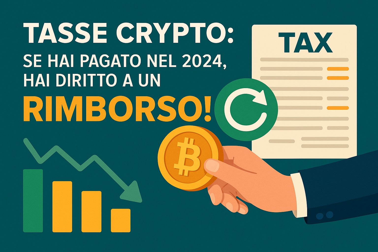 crypto_gateway's tweet card. Se hai pagato le tasse sulle crypto, nello specifico sulle plusvalenze, nel 2024 (anno fiscale 2023), hai diritto a un rimborso di 520€!