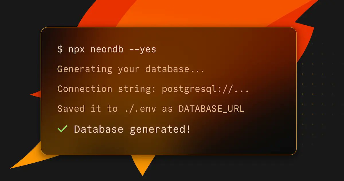 AndreLandgraf94's tweet card. Instantly hosted Postgres. No config, no account. Perfect for OSS platforms, quick tests, and AI agents.