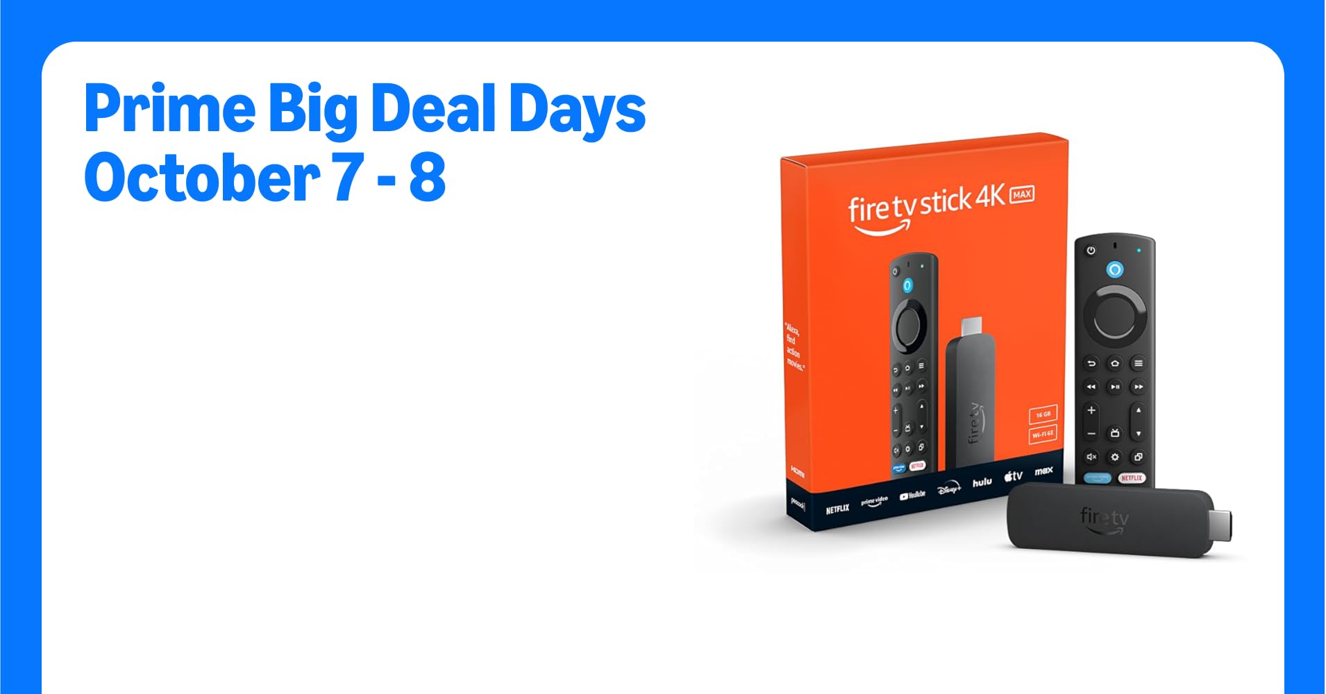 TechDropsDeals's tweet card. Like-New Amazon Fire TV Stick 4K Max streaming device (newest model) supports Wi-Fi 6E, free & live TV without cable or satellite