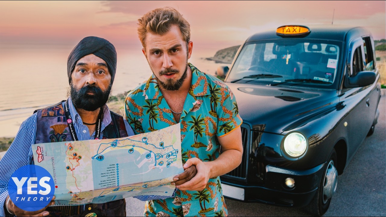 YesTheory's tweet card. I Paid a Taxi $10,000 to See How Far it Takes Me!