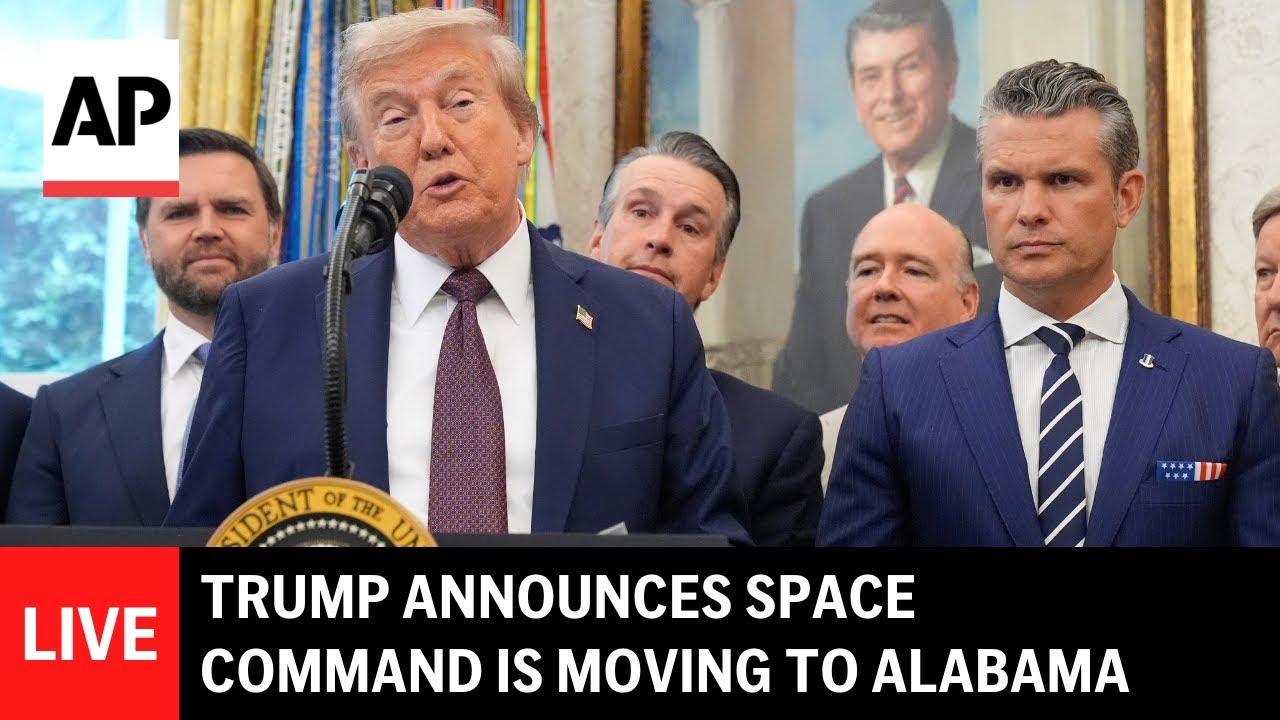 Python086's tweet card. LIVE: Trump announces Space Command is moving from Colorado to Alabama