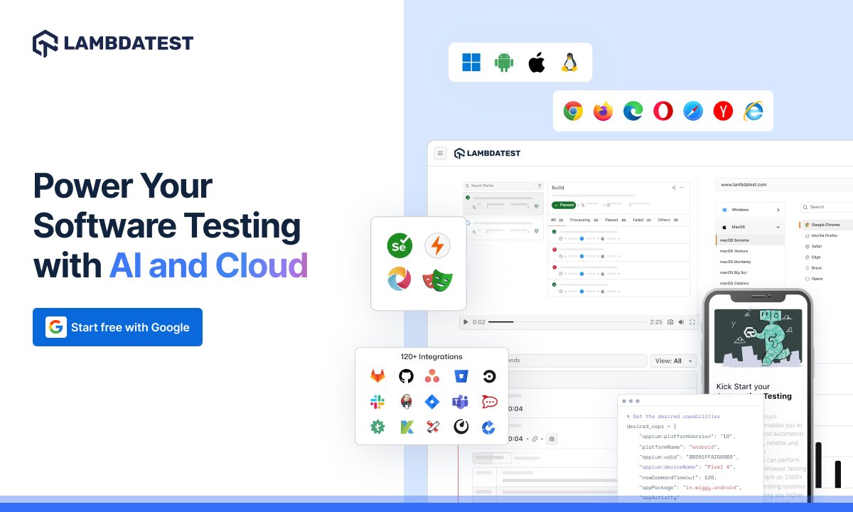 robotframework's tweet card. Power your software testing with AI and cloud. Test intelligently, deploy and scale faster with LambdaTest unified testing platform.