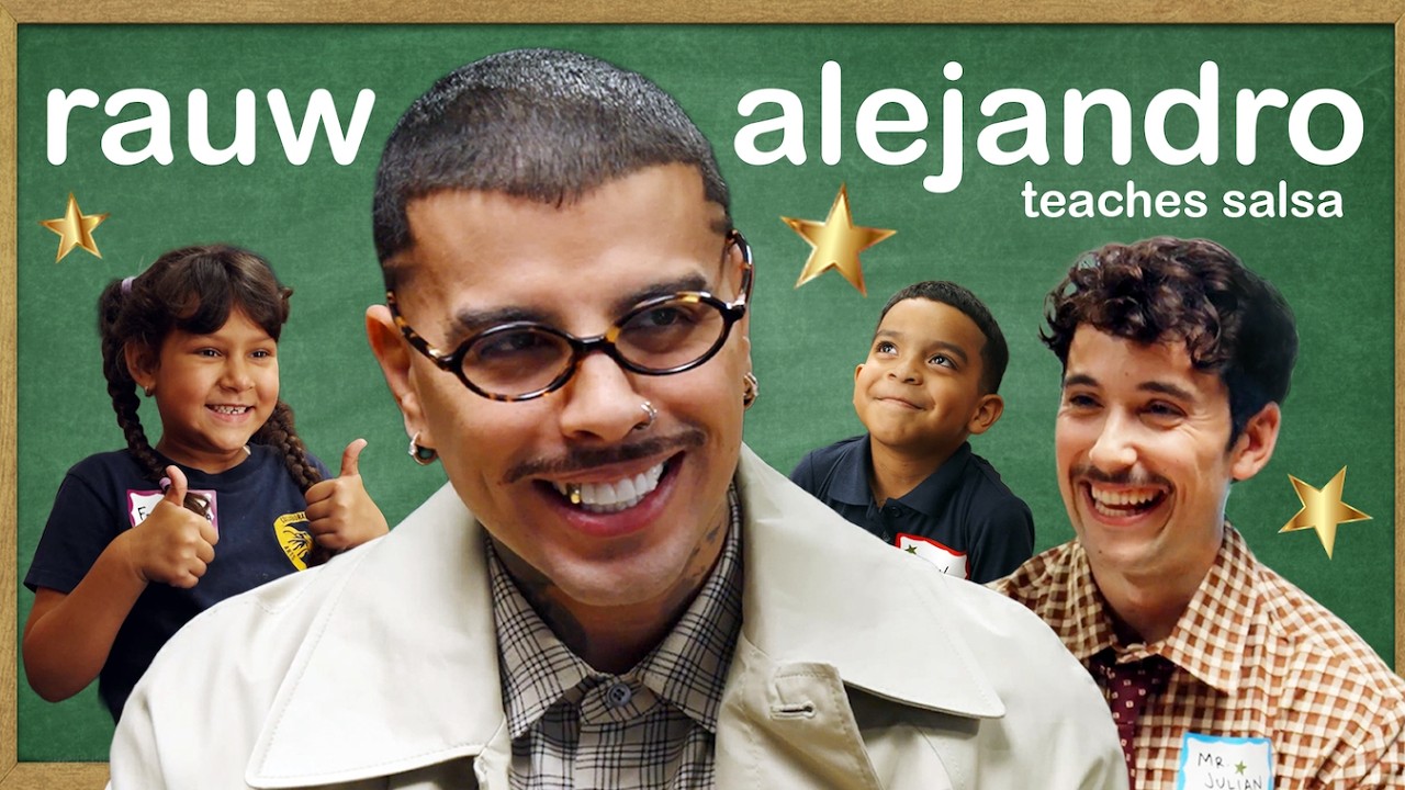 rauwalejandro's tweet card. Rauw Alejandro Teaches Kids the History of Salsa Dancing
