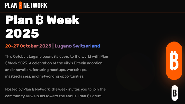 PalazzoVincenzo's tweet card. Join us for Plan ₿ Week, a series of Bitcoin events, workshops, and discussions in Lugano, Switzerland.