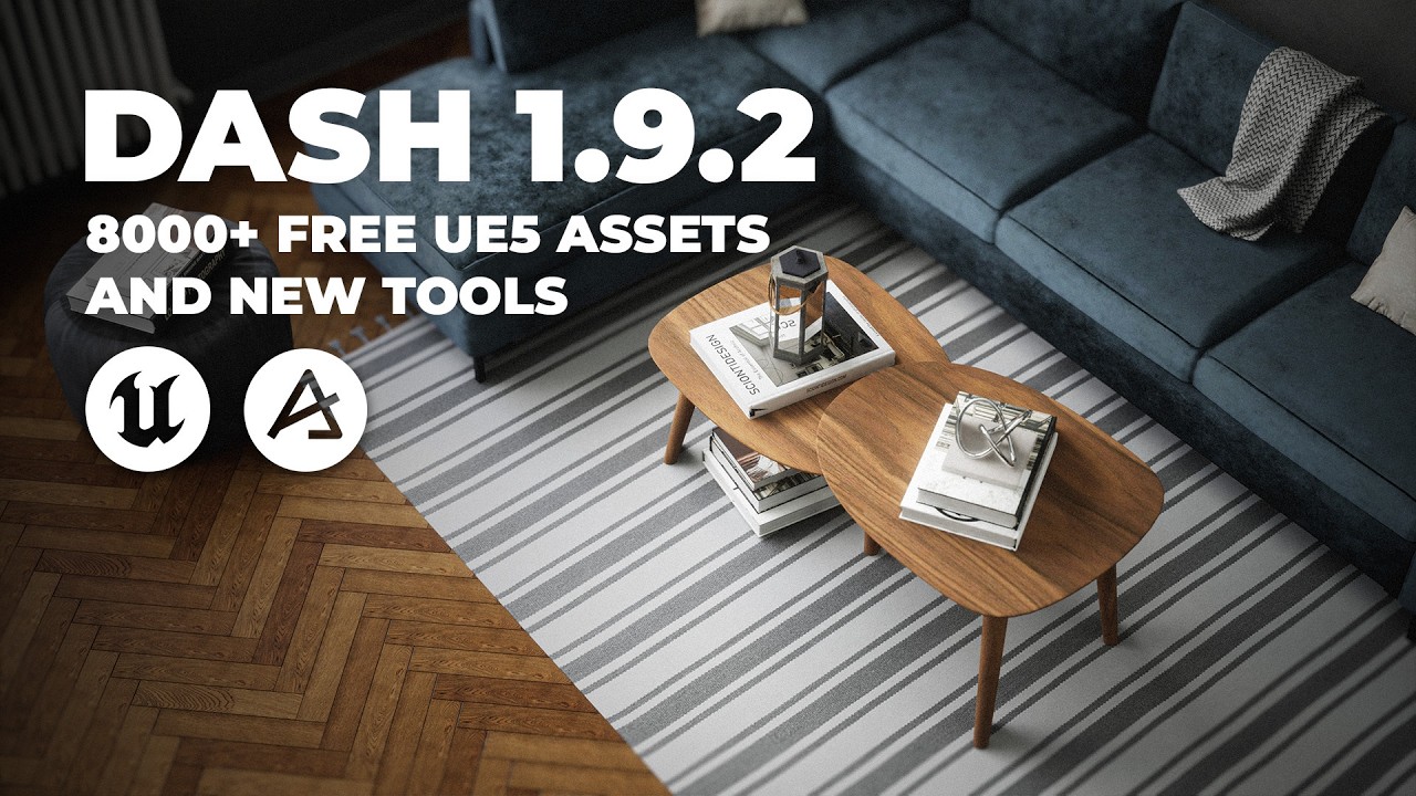polygonflow's tweet card. DASH 1.9.2 - NEW UE5 TOOLS + AMAZON 3D LIBRARY INTEGRATION