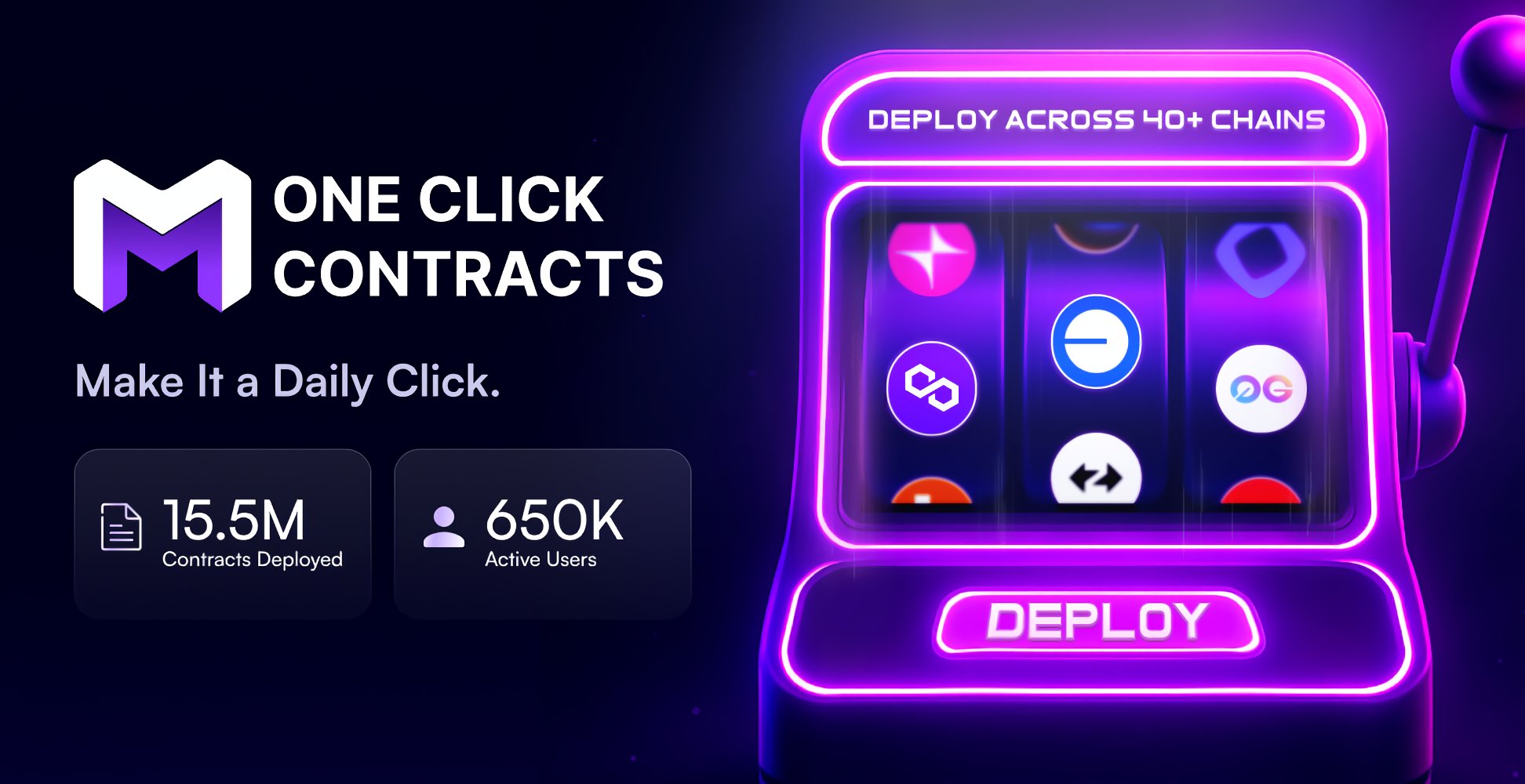 colonial_script's tweet card. One Click Contracts by Mintair.