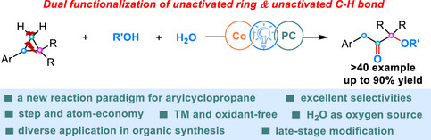 zuozjgroup's tweet card. We disclose a novel catalytic paradigm for the 1,2-difunctionalization of mono-donor cyclopropanes. A cooperative organophotoredox and cobalt catalytic system enables the selective ring-opening and...