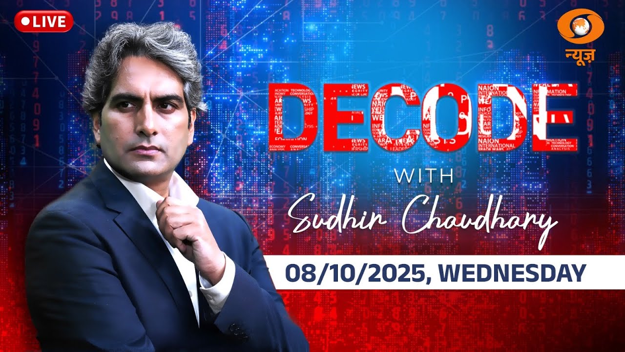 sudhirchaudhary's tweet card. DECODE Live: PM Modi । Indian Air Force । Asim Munir । Keir Starmer ।...