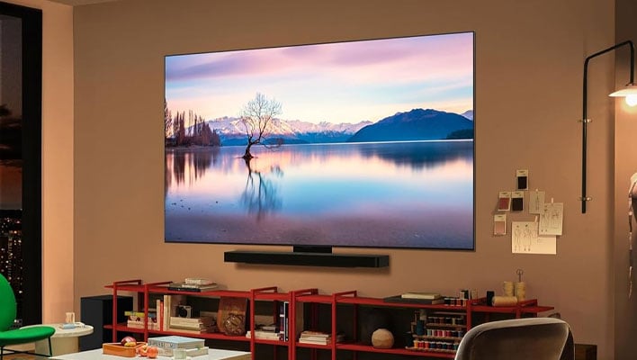 HotHardware's tweet card. You no longer have to choose between a big TV or a premium OLED panel, now you can have both with these deals on Amazon.