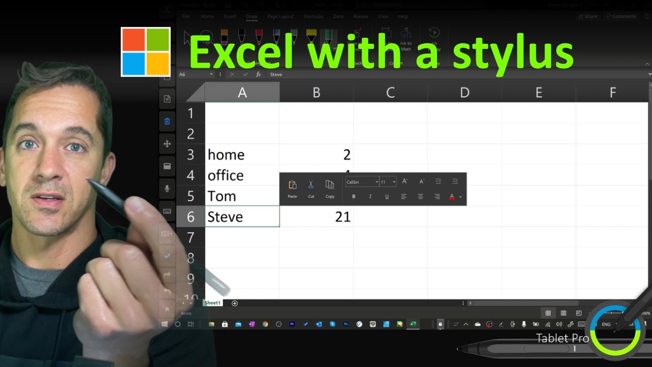 TabletProTools's tweet card. Using Microsoft Excel with a stylus, Surface Pen, Windows Ink, Action...