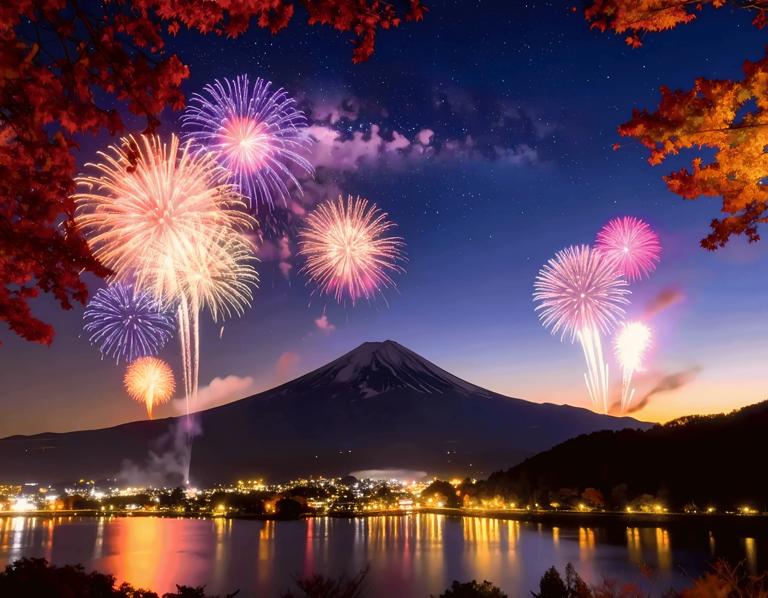 yamanakako1025's tweet card. 2025年10月25日(土) 山中湖交流プラザ きららにて開催！約10,000発の花火が山中湖の夜空を彩ります