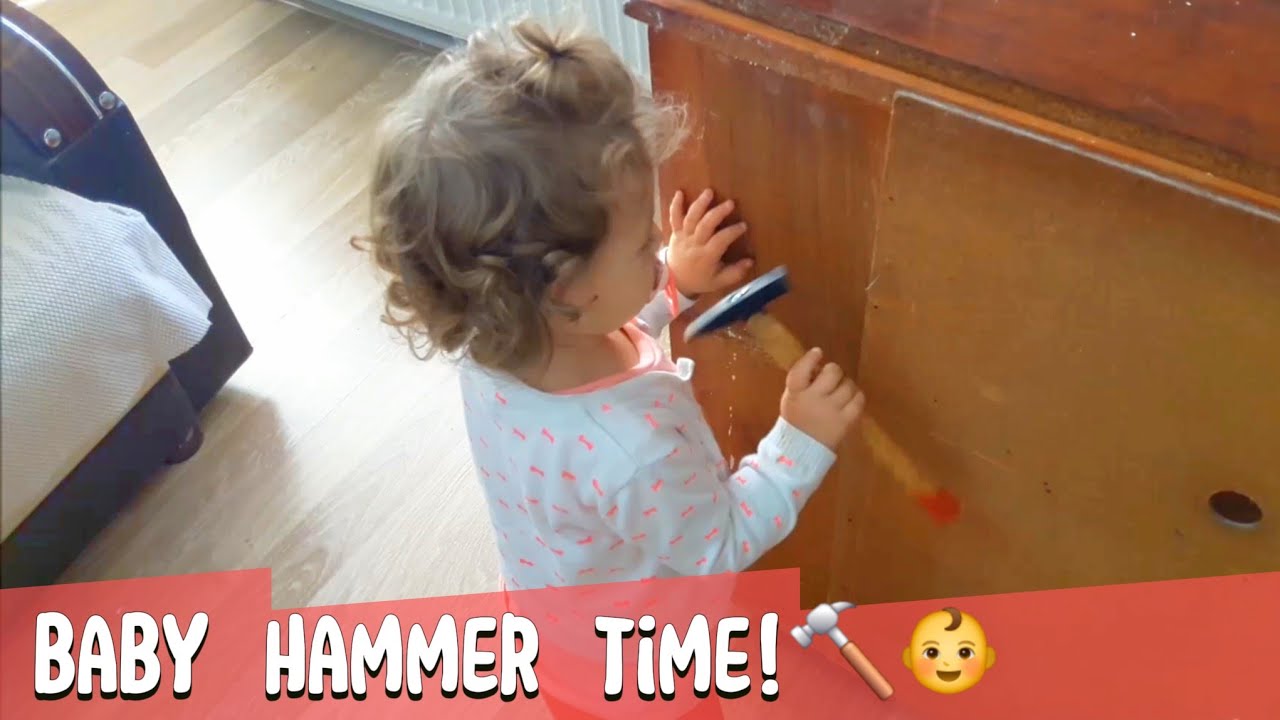 Dylan____Wilson's tweet card. Baby Tries Hammering Nails 🔨👶 So Cute! #cutebaby #hammer #comedy