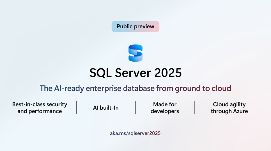 SQLServer's tweet card. SQL Server 2025 is the most significant release for SQL developers in the last decade and will help streamline application development and greatly reduce complexity. Learn more.