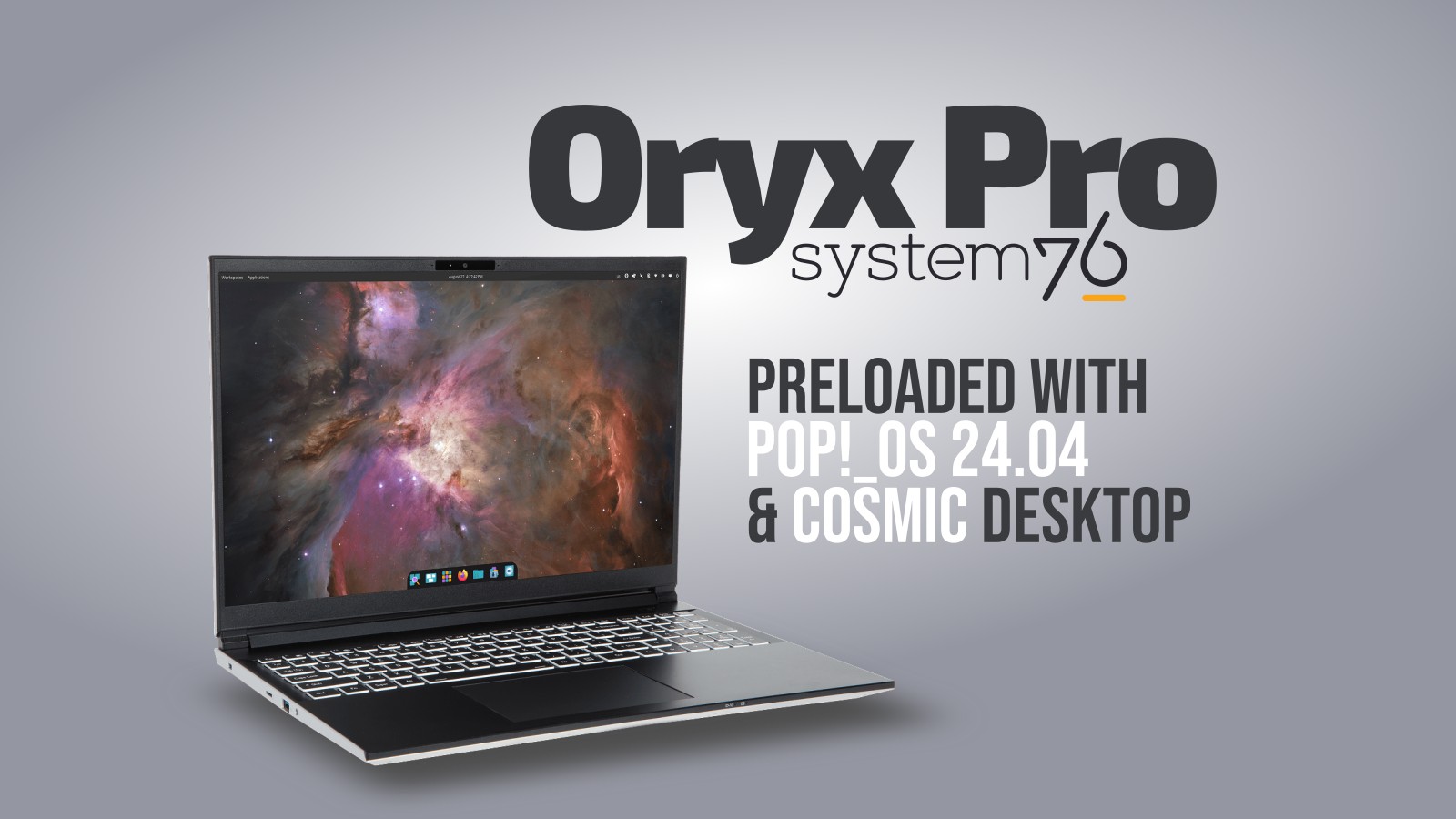 linuxiac's tweet card. The Oryx Pro is System76’s latest flagship Linux laptop, powered by Pop!_OS 24.04 LTS Beta and the new COSMIC Desktop Beta.