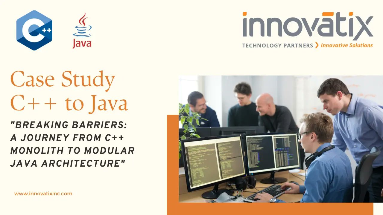 Innovatix_Inc's tweet card. Innovatix Technology Partners migrated a legacy C++ data processing application for a information and analytics provider to modern Java Architecture