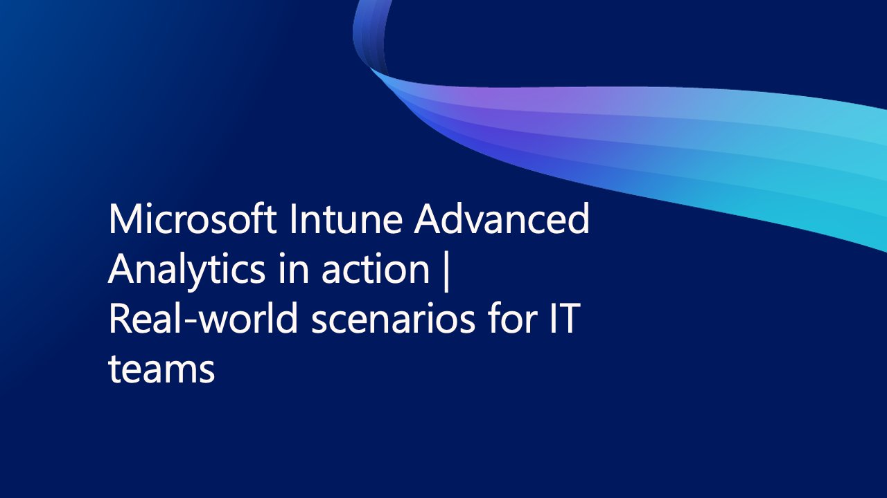 Teemu_Tiainen's tweet card. By: Janusz Gal – Sr Product Manager | Microsoft Intune   Microsoft Intune Advanced Analytics empowers IT admins and enterprise users to gain deep...