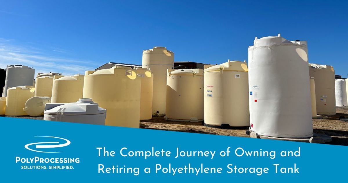PolyProcessing's tweet card. If you're considering investing in an XLPE storage tank, it’s crucial to understand the complete journey from ownership to retirement.