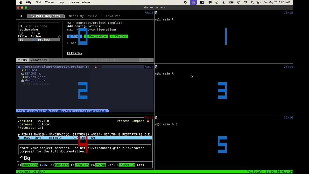 ProcessCompose's tweet card. Project Setup with Devbox