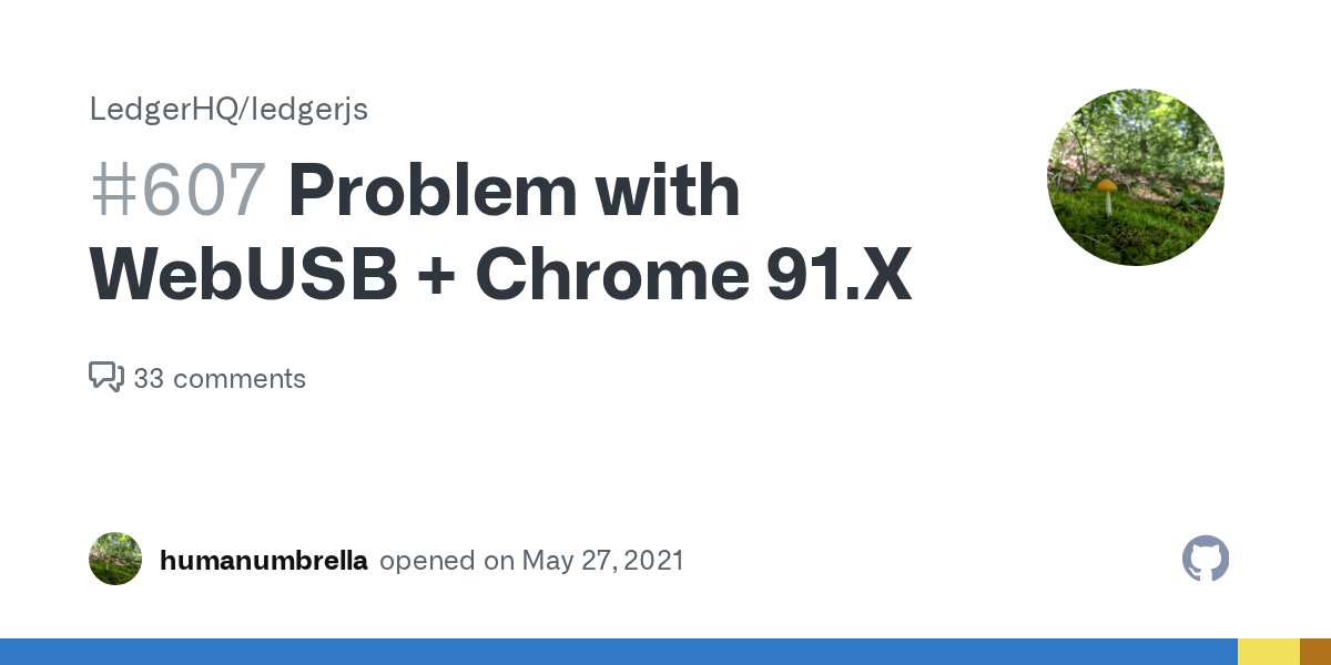 xrptoolkit's tweet card. Mostly an FYi as I am still searching for answers. After updating to Chrome 91, when attempting to connect to either Ledger device (X or S), I am seeing the opportunity to pair the device as normal...