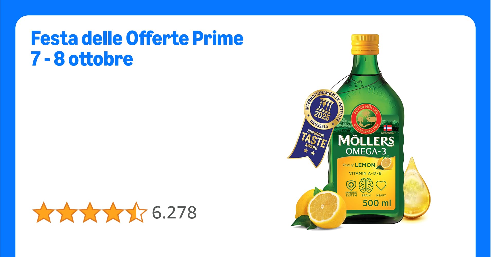 NetizenItalia's tweet card. Offri al tuo corpo l'essenziale nutrizione di cui ha bisogno con l'olio di fegato di merluzzo di Möller's. La massima purezza del nostro prodotto lo rende ideale per tutta la famiglia, inclusi...