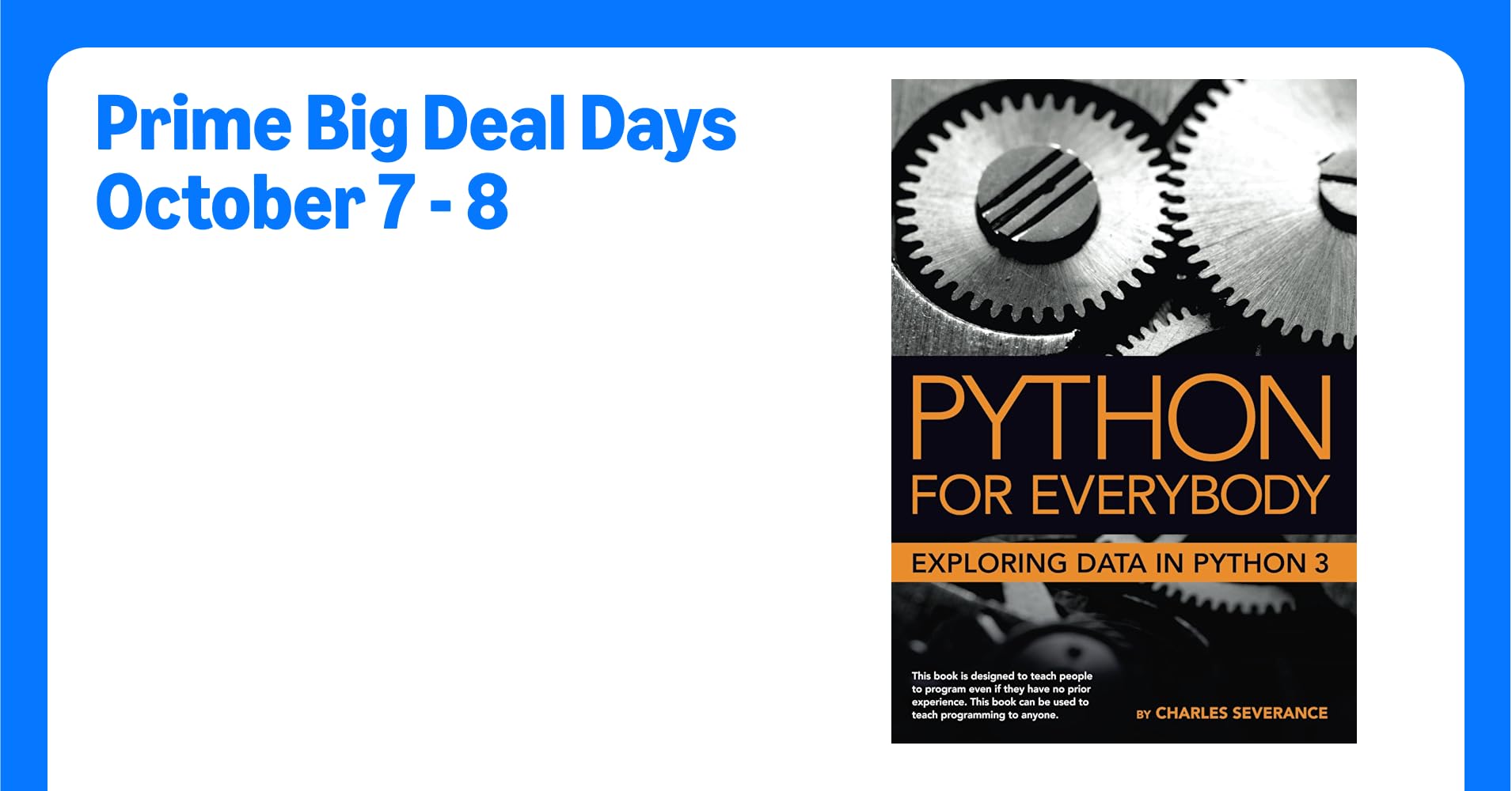 rasangarocks's tweet card. Python for Everybody is designed to introduce students to programming and software development through the lens of exploring data. You can think of the Python programming language as your tool to...