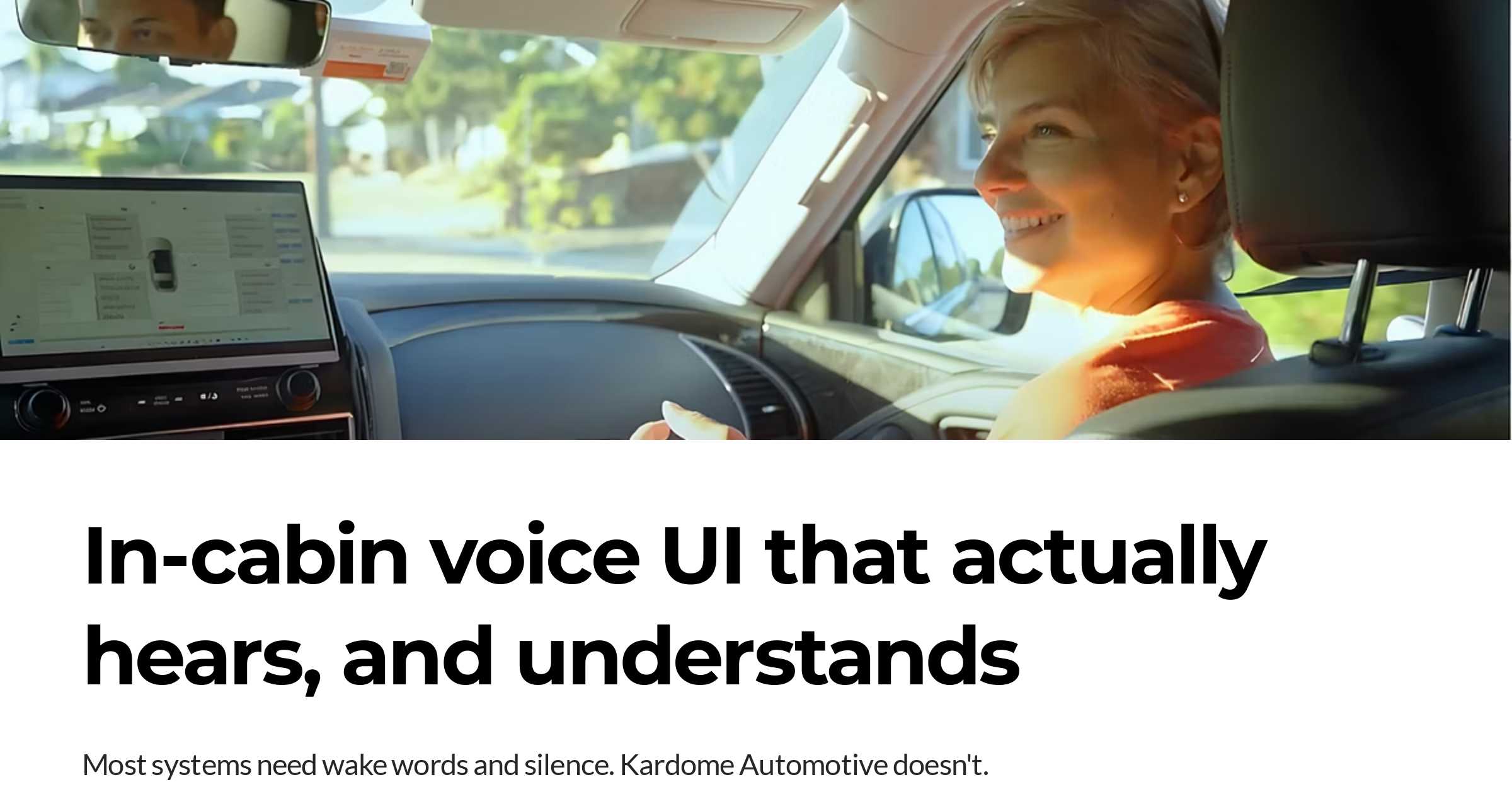 KardomeVUI's tweet card. Most systems need wake words and silence. Kardome Automotive doesn't. Road noise, music, passengers — Kardome still hears and understands intent. See it Work in Real Cars See how Kardome Automotive...