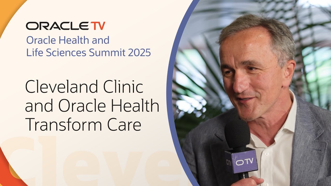 OracleHealth's tweet card. Cleveland Clinic Shapes the Future of Care: Oracle TV at Oracle...
