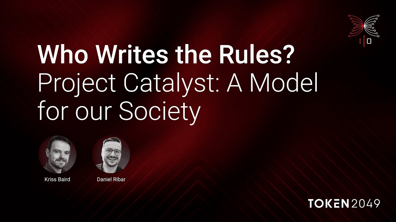 InputOutputHK's tweet card. Who Writes the Rules? Project Catalyst: A Model for Our Society |...