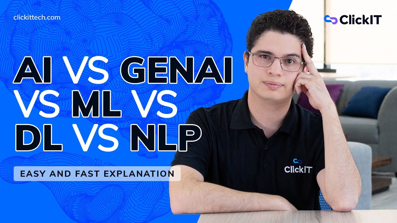 ClickIT_Tech's tweet card. AI vs GenAI vs ML vs DL vs NLP: Explanation in 4 Minutes