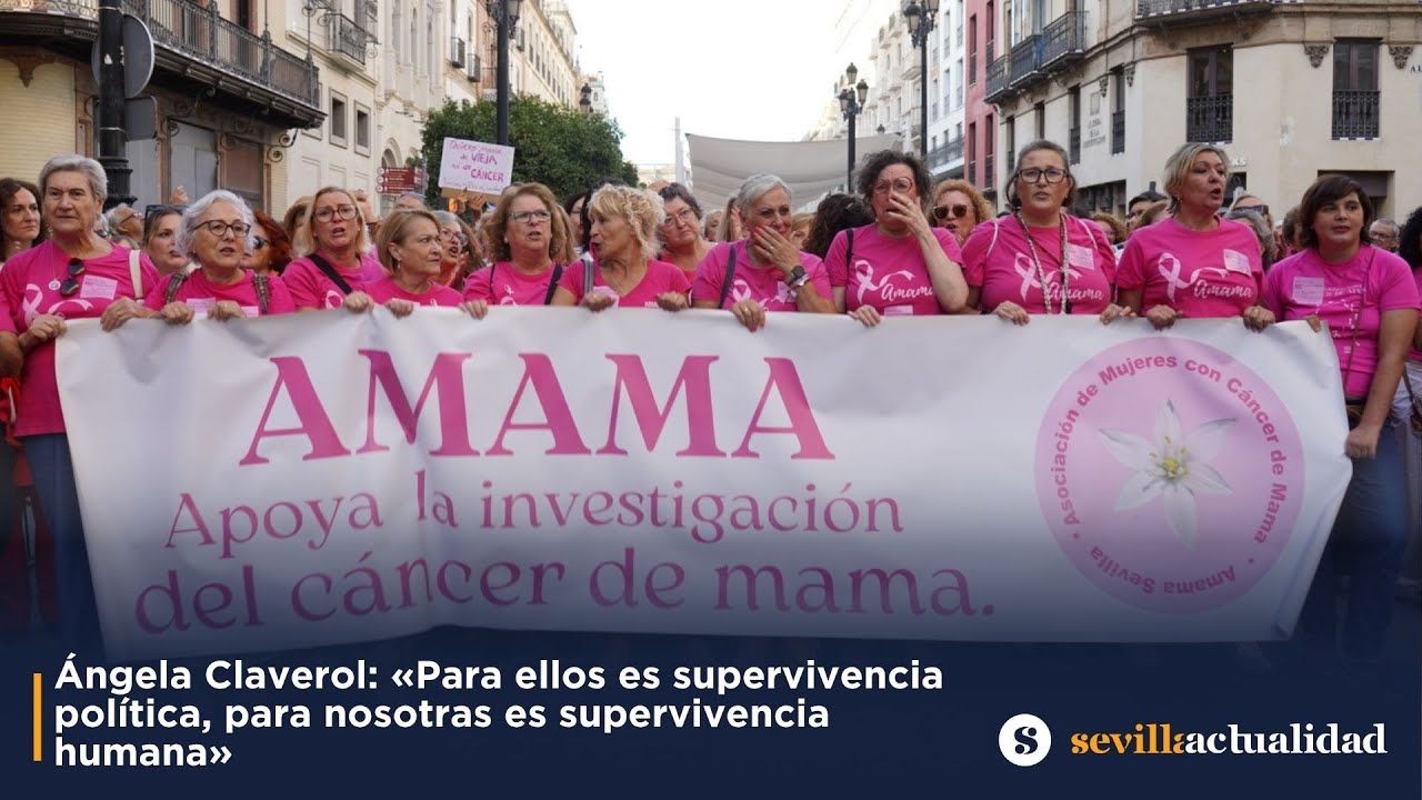 SevillaActual's tweet card. Ángela Claverol: «Para ellos es supervivencia política, para nosotras...