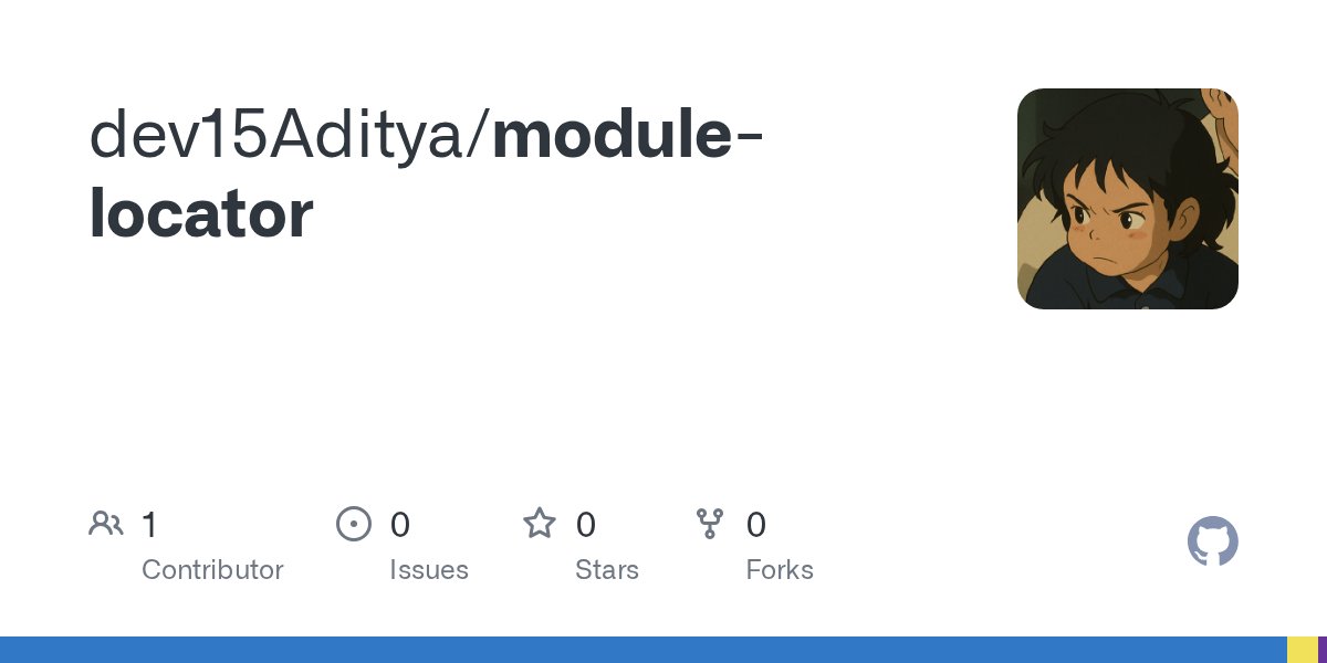 thedevaditya's tweet card. Contribute to dev15Aditya/module-locator development by creating an account on GitHub.