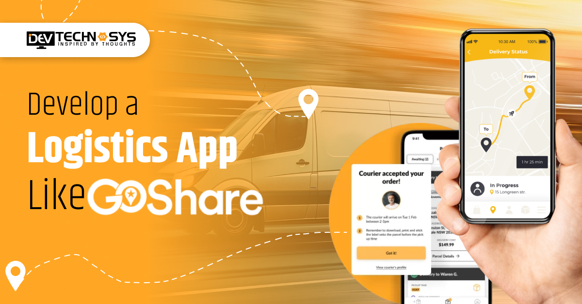 DevTechnosys's tweet card. Develop a logistics app like GoShare to streamline deliveries, manage fleets, and boost efficiency with expert logistics app development solutions.