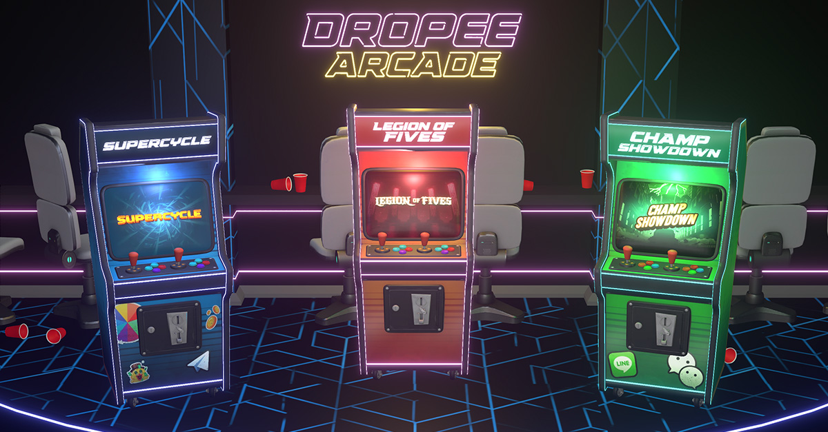 tuncuby's tweet card. Welcome to the Dropee Arcade. Three gaming zones, three paths to the ultimate airdrop.