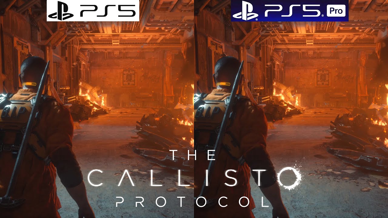 pixelanalise's tweet card. The Callisto Protocol PS5 vs PS5 Pro - Graphics Comparison - Framer...