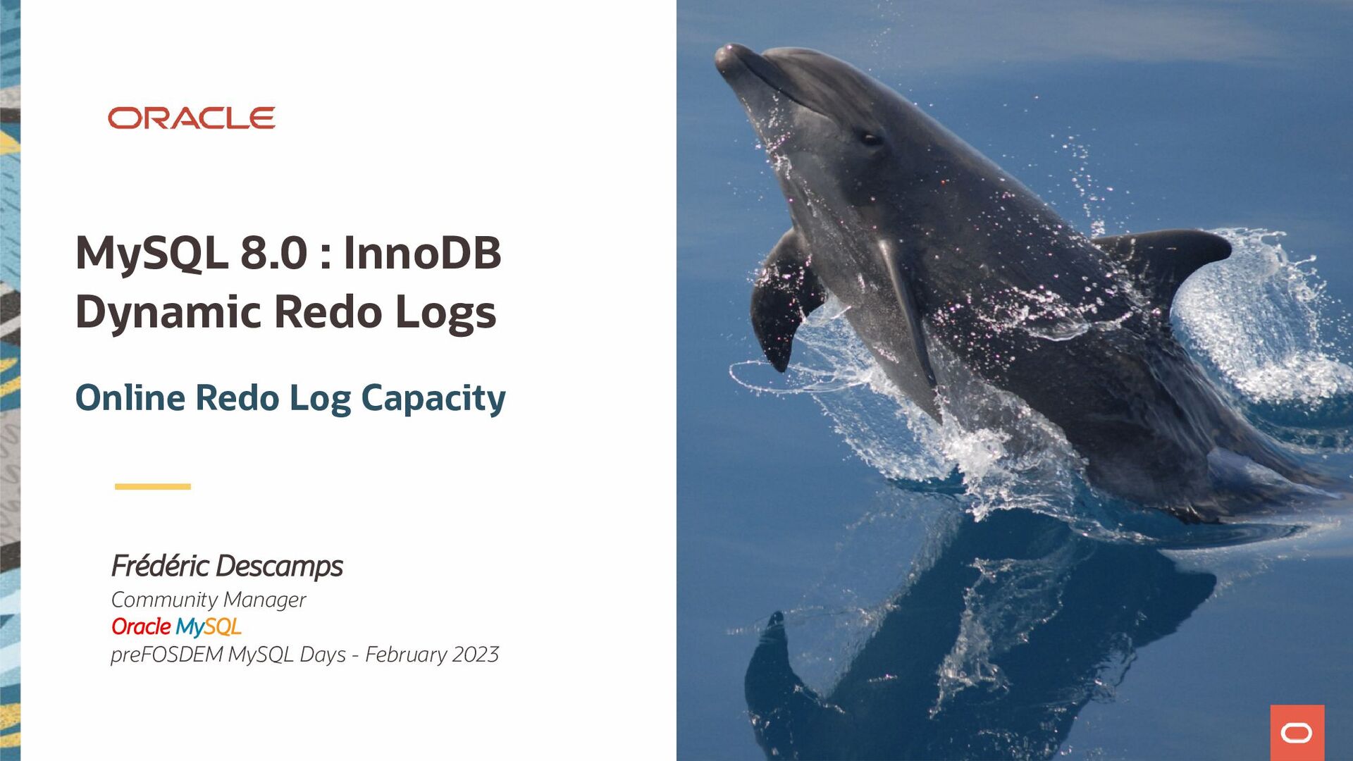lefred's tweet card. MySQL 8.0 allows to change the InnoDB Redo Log Capacity online