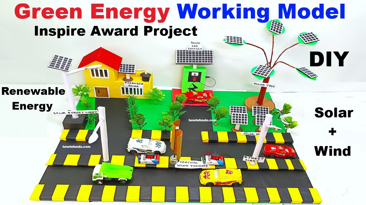 howtofunda's tweet card. green energy working model - diy science project - inspire award -...
