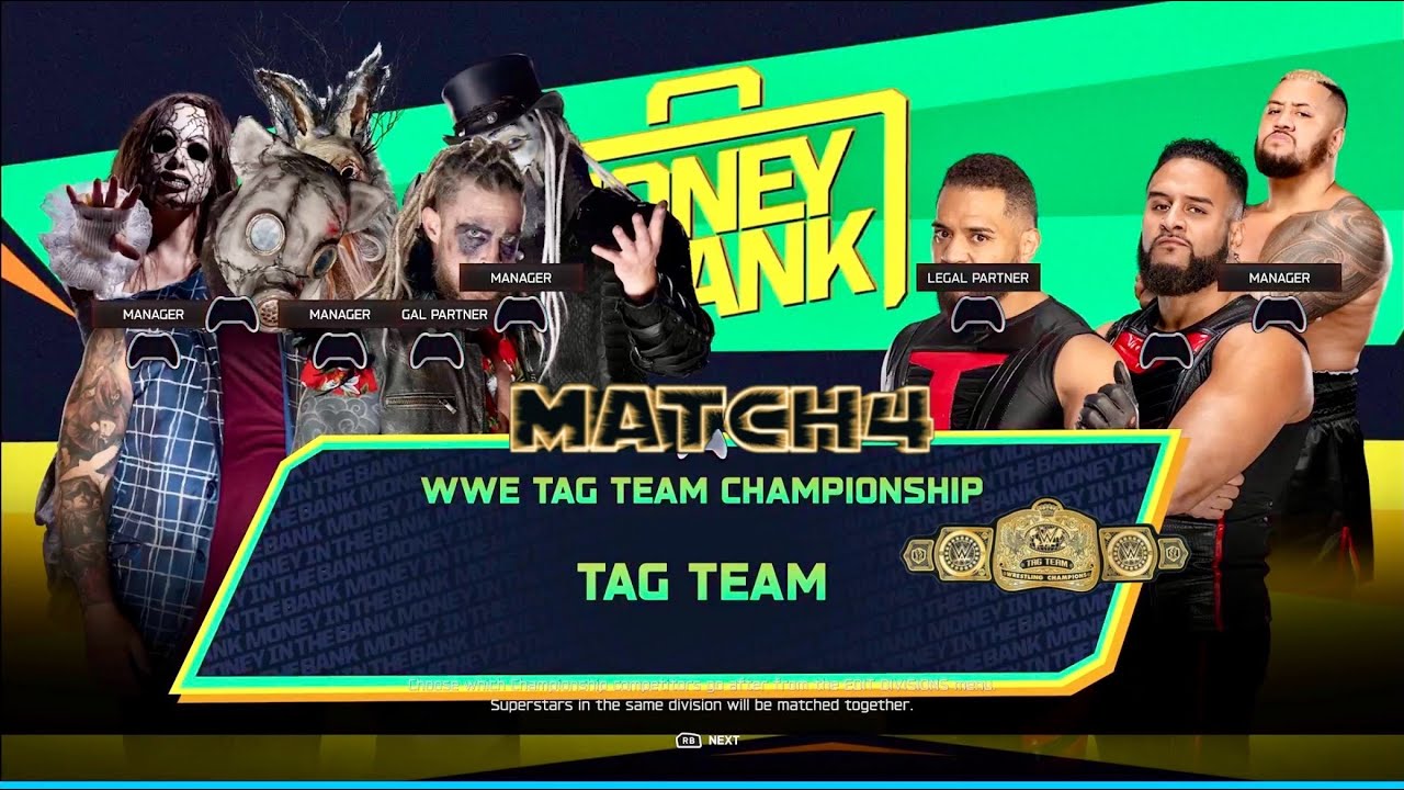 M3x1ca_NaHuaTL's tweet card. WWE2K25 UNIVERSE💭 MONEY IN THE BANK July wk1, Wyatt Sicks vs...