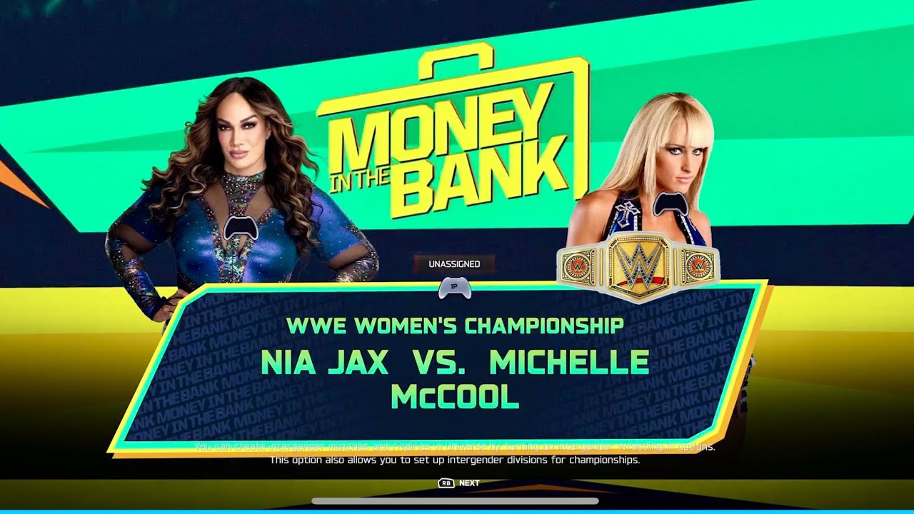 M3x1ca_NaHuaTL's tweet card. WWE2K25 UNIVERSE 💭 MONEY IN THE BANK July wk1, Nia Jax vs Michelle...