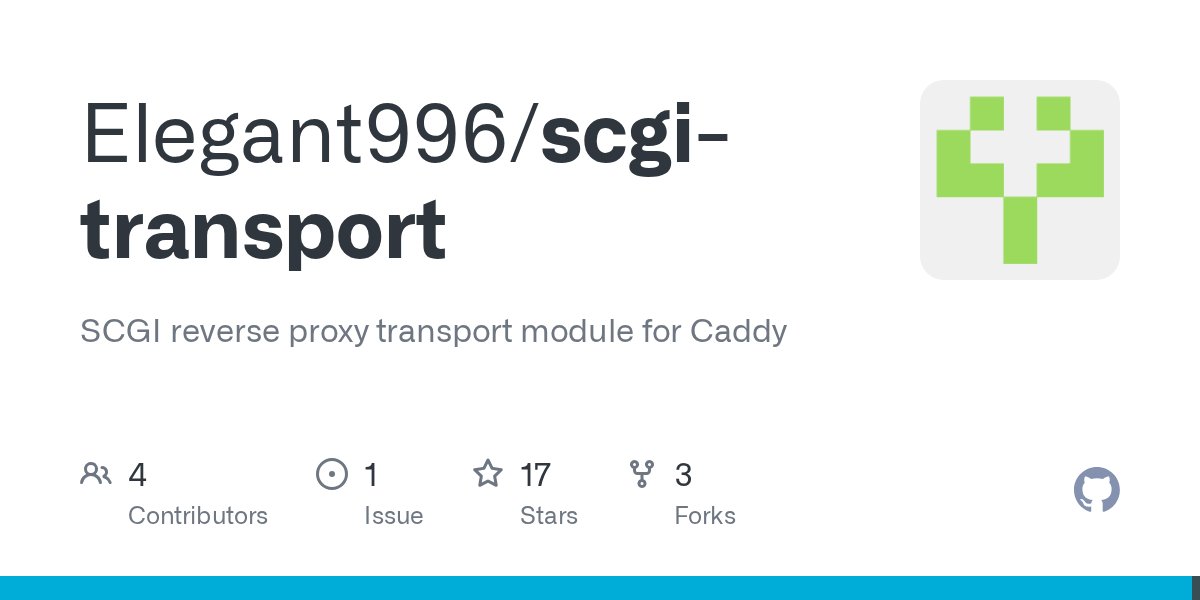oss_go's tweet card. SCGI reverse proxy transport module for Caddy. Contribute to Elegant996/scgi-transport development by creating an account on GitHub.