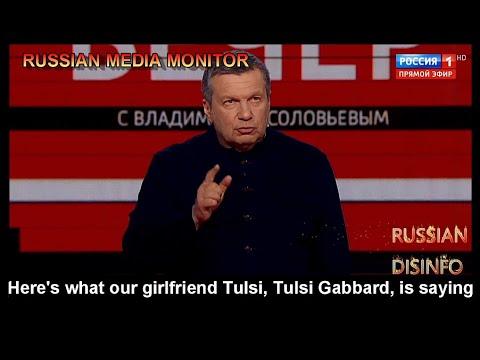 JuliaDavisNews's tweet card. Vladimir Solovyov says Tulsi Gabbard is Putin's agent (2022)