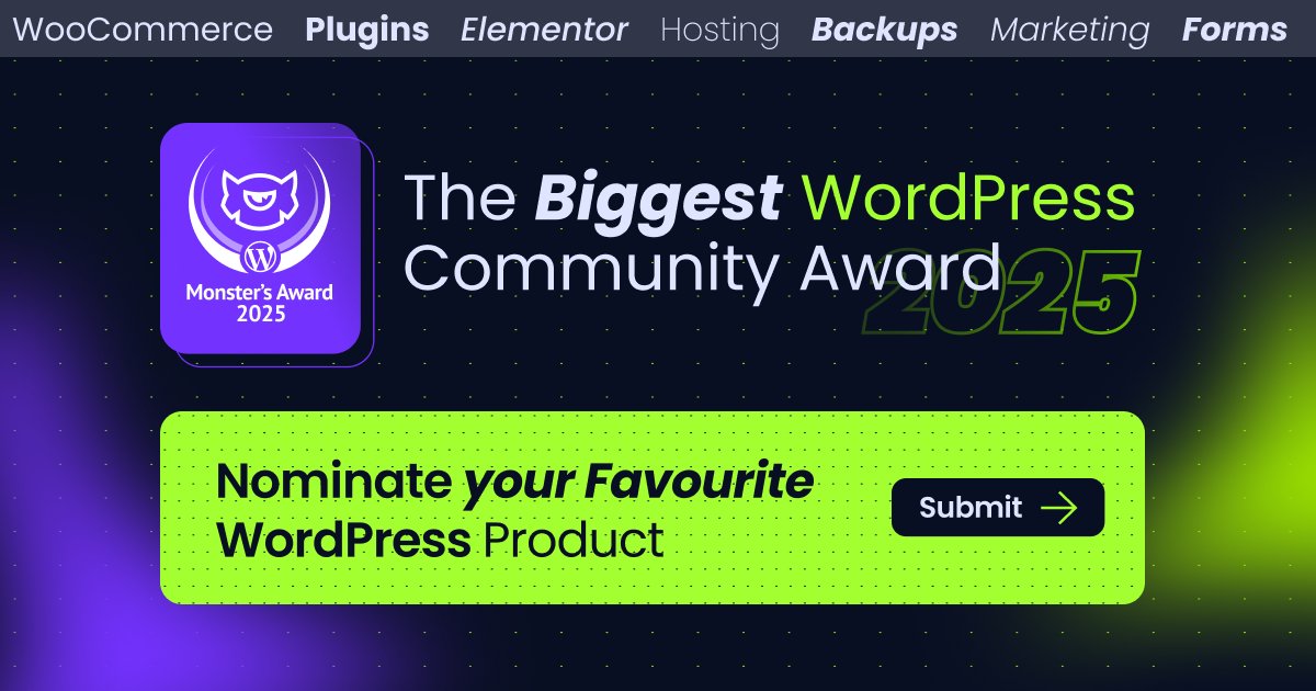 ToolsetPlugins's tweet card. Vote for the Best and Nominate Your Favorite Dynamic WordPress Plugins On this page, you can help your favorite dynamic WordPress plugin win the Monster’s Award 2024 by TemplateMonster. The process...