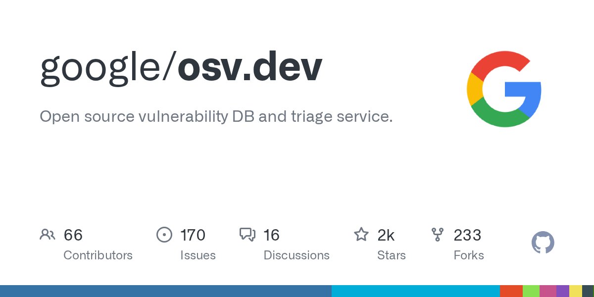 github_trends's tweet card. Open source vulnerability DB and triage service. Contribute to google/osv.dev development by creating an account on GitHub.