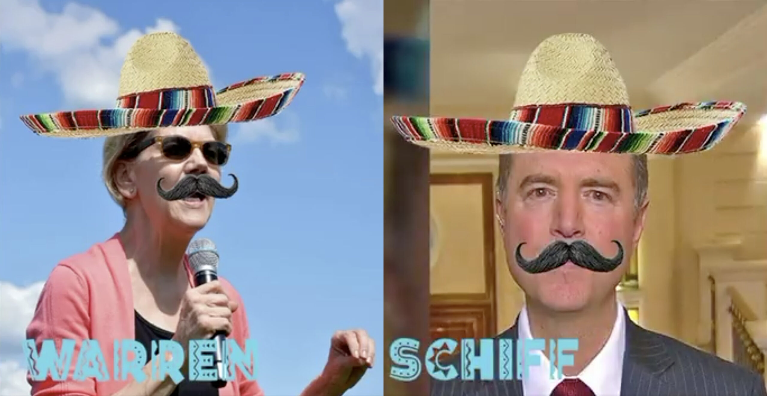 TeamTedCruz's tweet card. Sen. Ted Cruz (R-TX) edited sombreros and moustaches onto 44 Senate Democrats, threatening to "continue until they re-open our government."